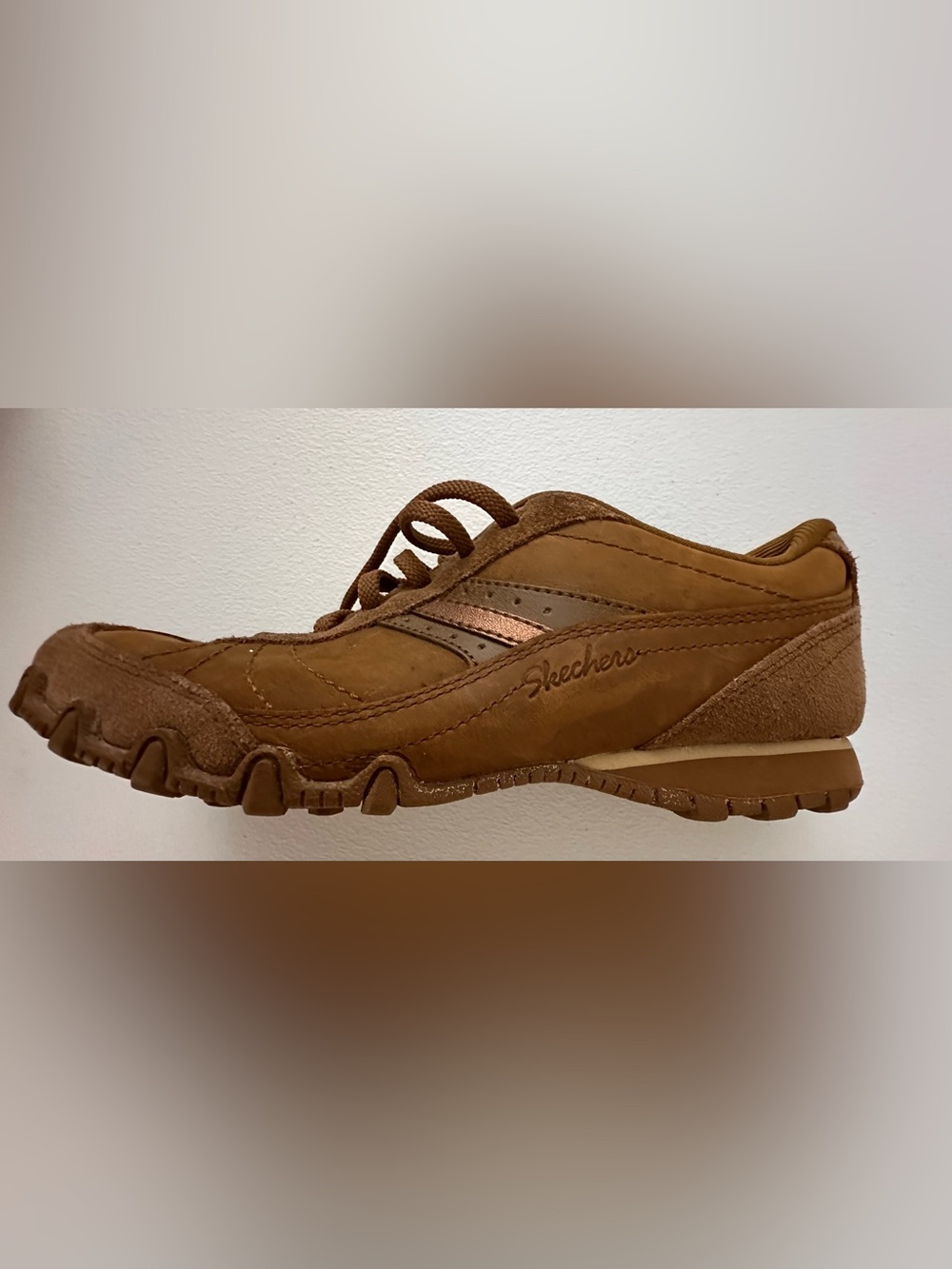 Brown Suede Athletic Sketchers with Copper Accent - Picture 8 of 9